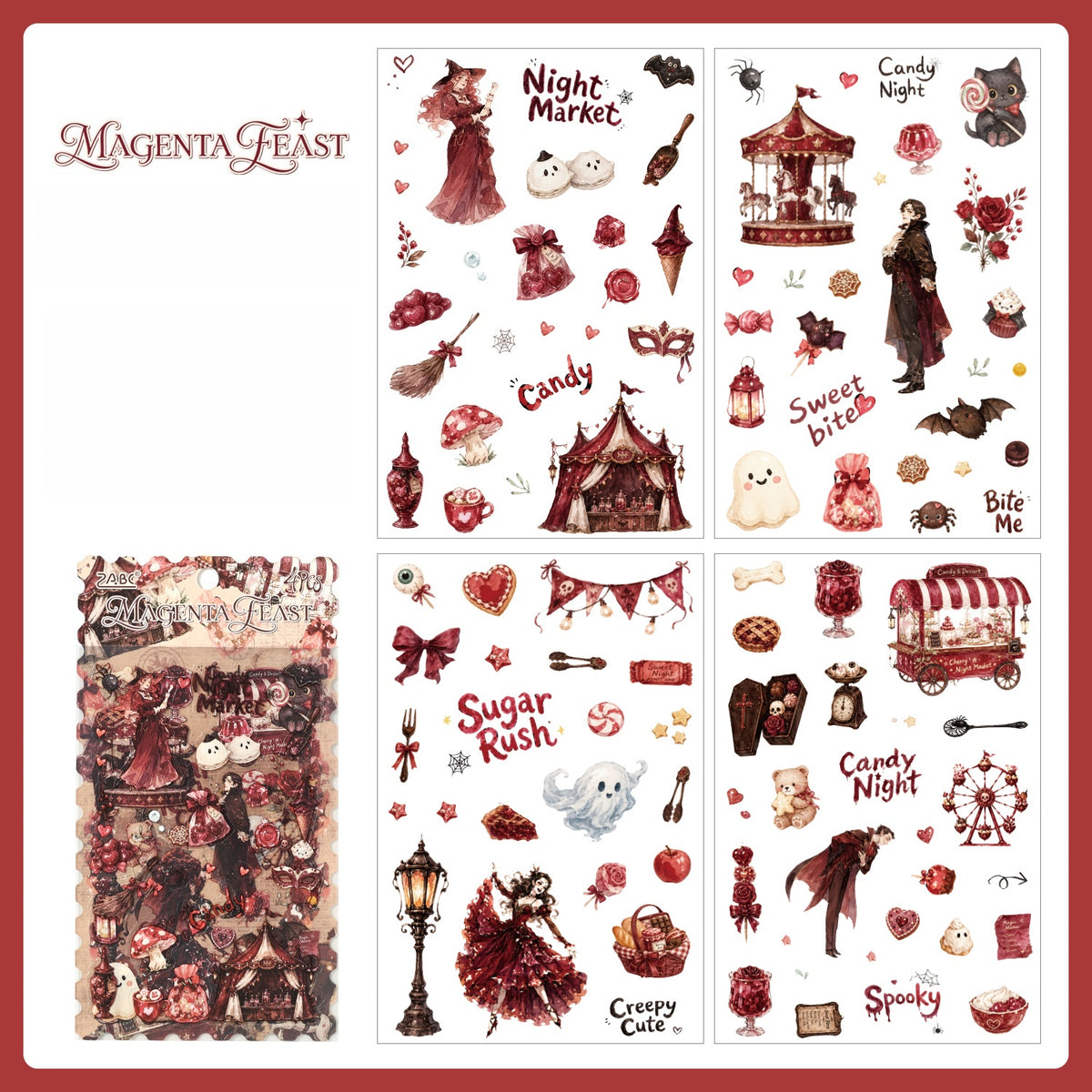 Halloween Rose Banquet Stickers