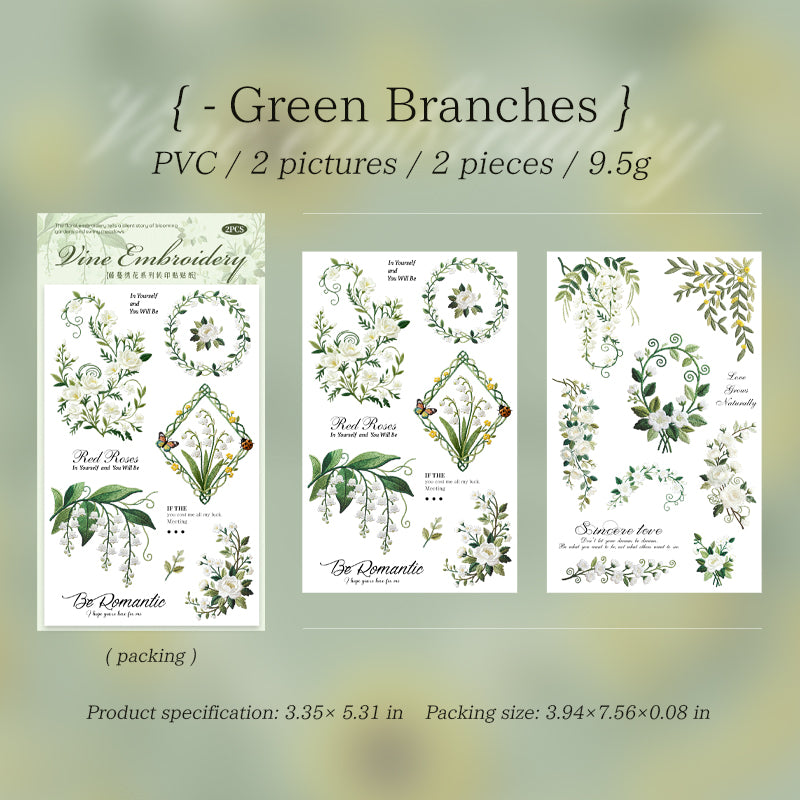 Vine Embroidery Rub-on Stickers