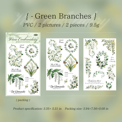 Vine Embroidery Rub-on Stickers