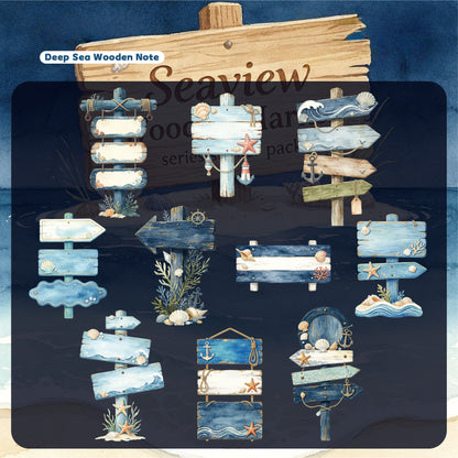 Seaside Wooden Sign Stickers