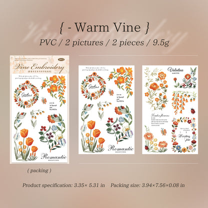 Vine Embroidery Rub-on Stickers