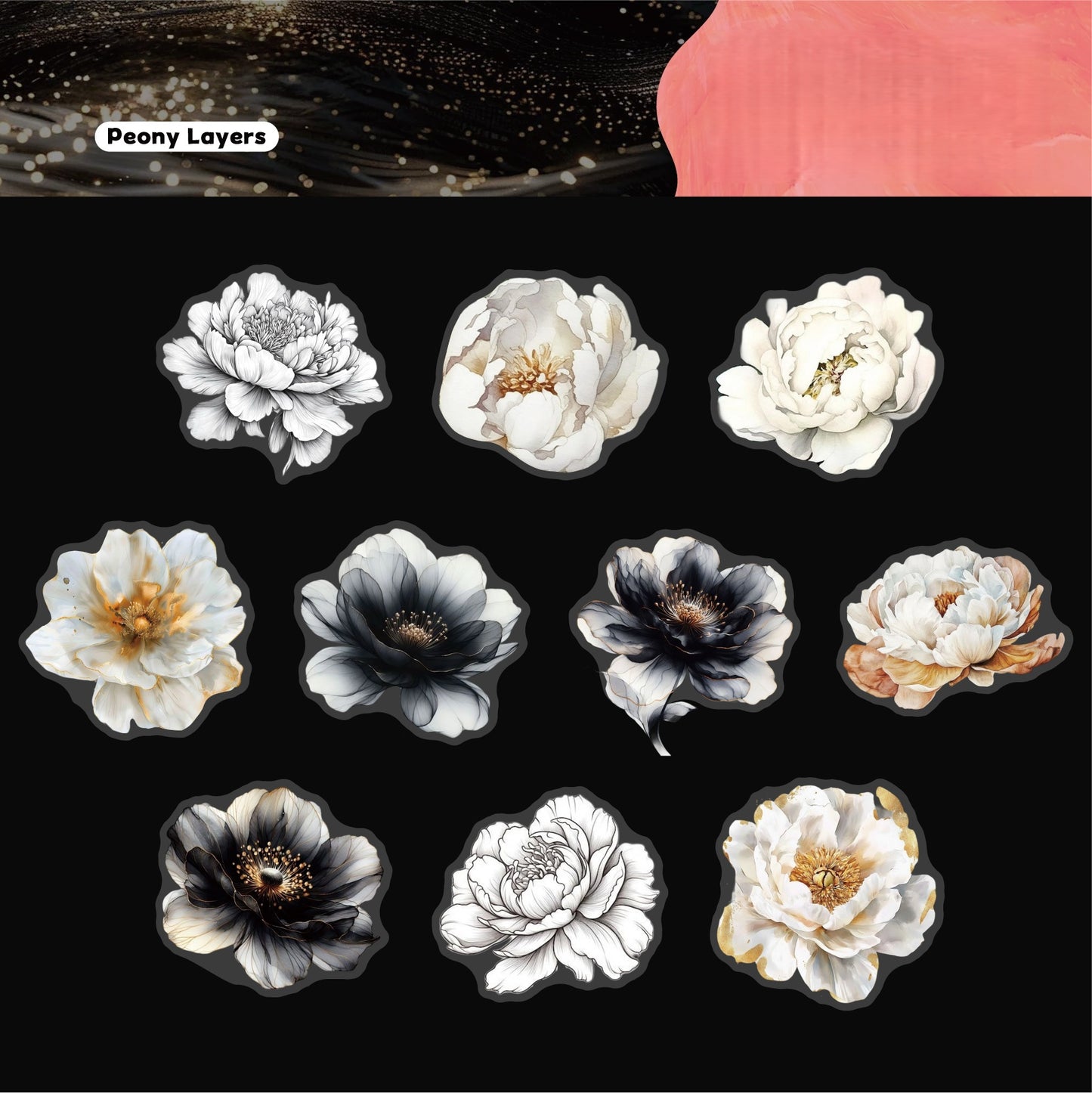 Ink Blossom Stickers