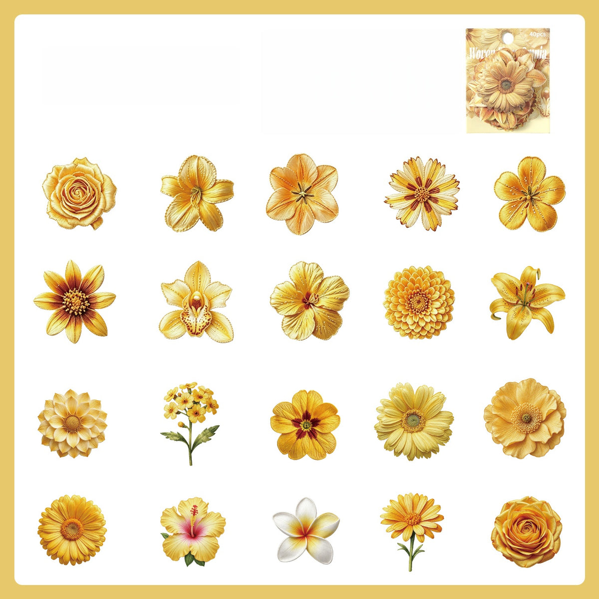 Woven Floral Omnia Stickers