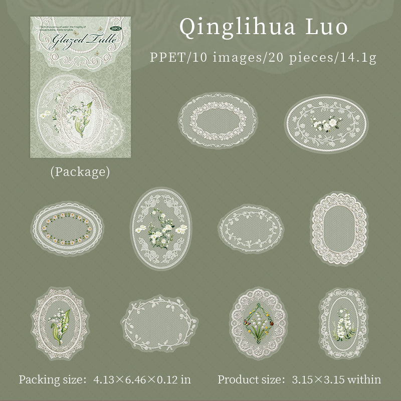 Glayed Tulle Lace Stickers