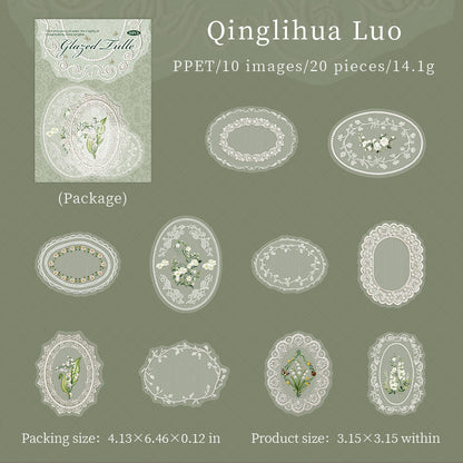 Glayed Tulle Lace Stickers