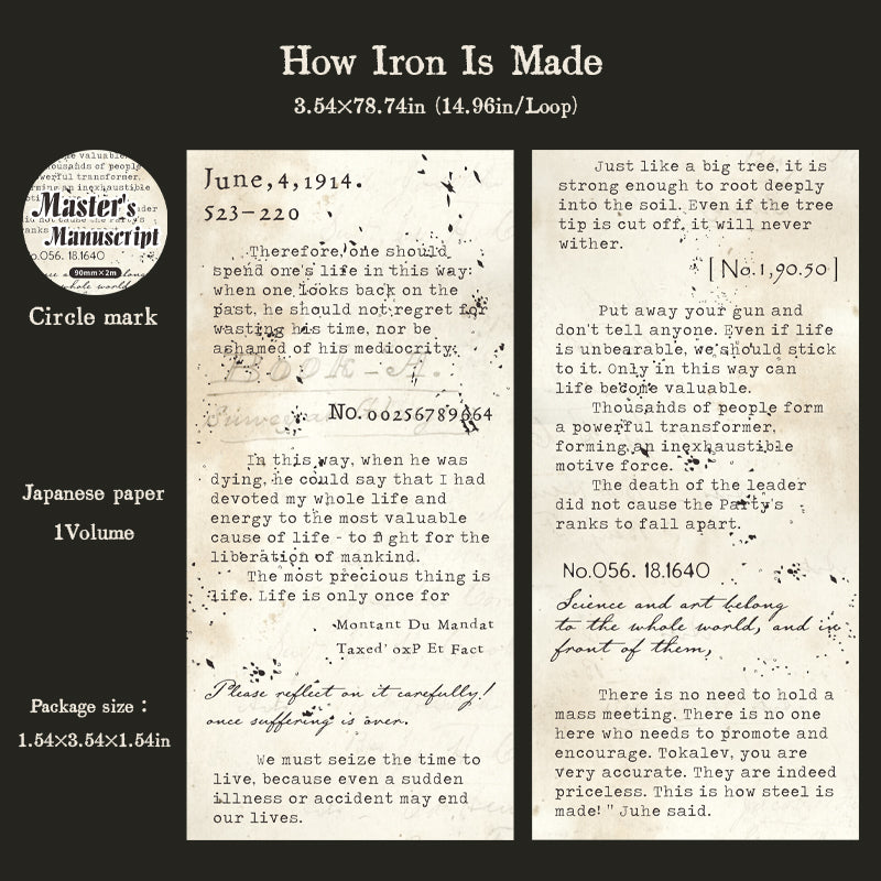 Master's Manuscript Washi Tape