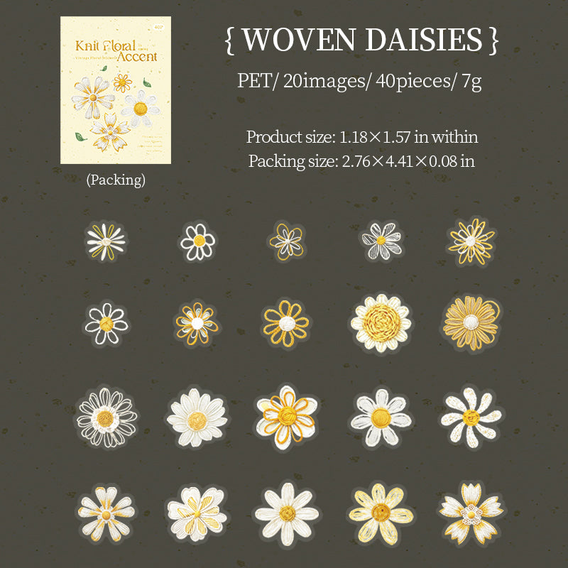 Vintage Embroidered Floral Stickers