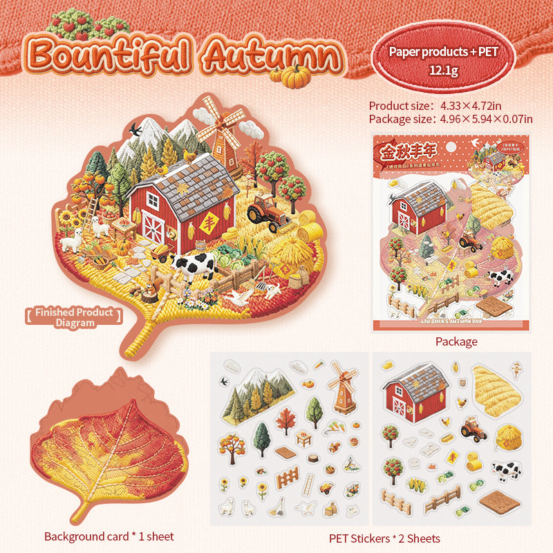 Embroidered Autumn Stickers