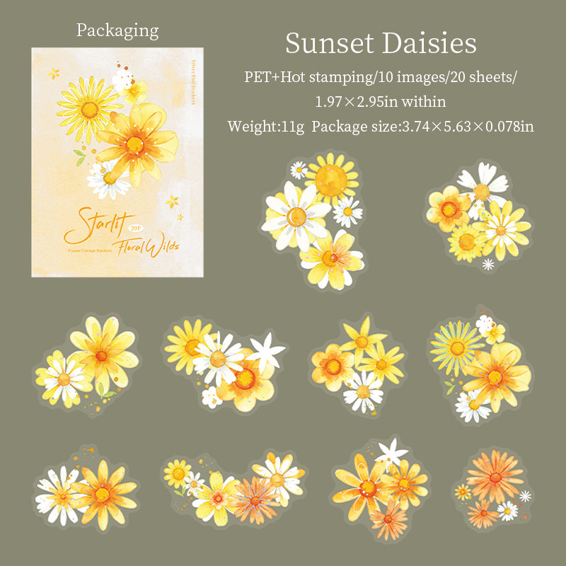 Starlit Flower Field Stickers