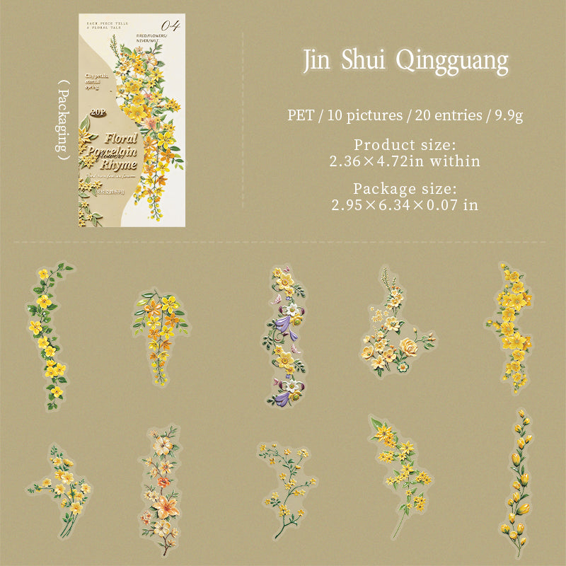 Floral Porcelain Elegance Stickers