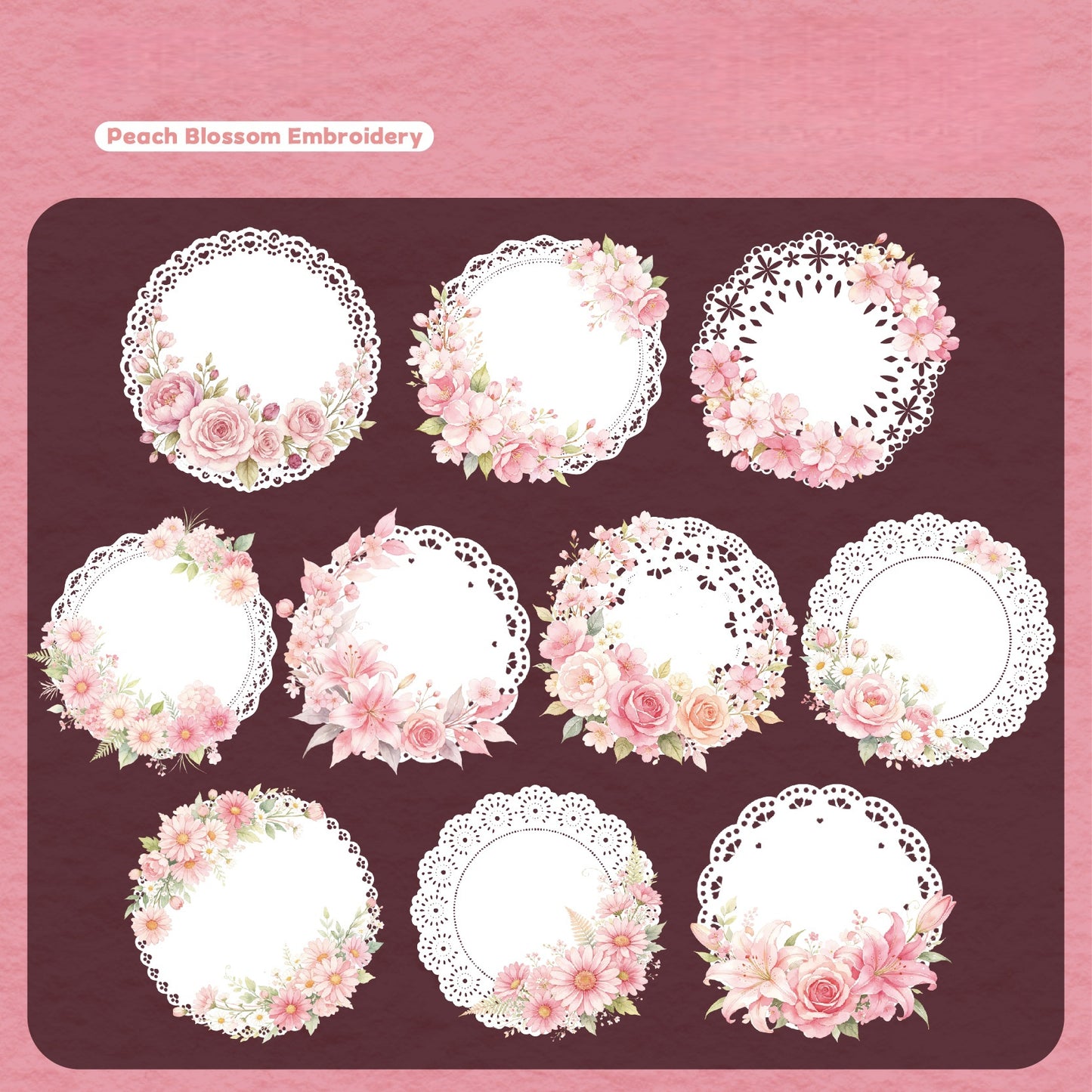 Lace Floral Stickers