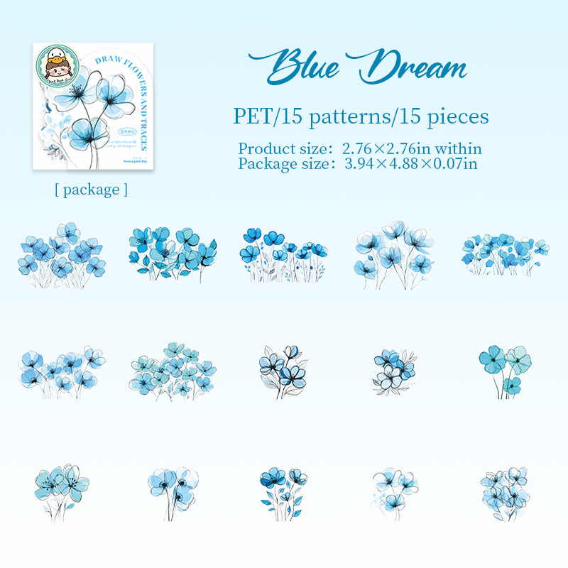 Draw Flowers and Traces Stickers