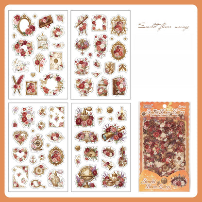 Flowers and Old Pages Stickers