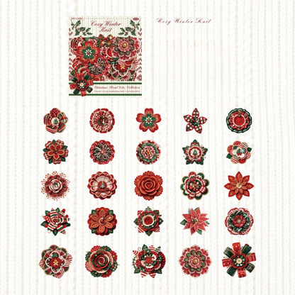 Christmas Floral Notes Stickers