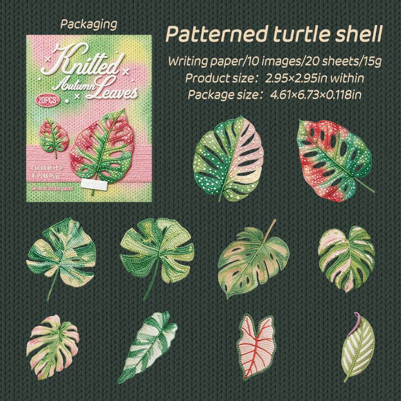 Knitted Autumn Leaves Stickers
