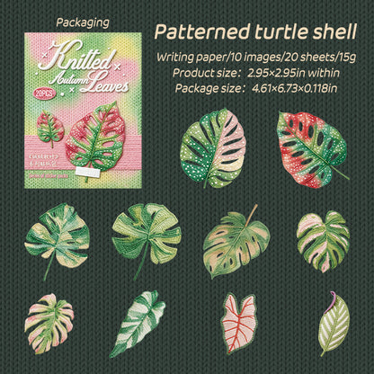 Knitted Autumn Leaves Stickers