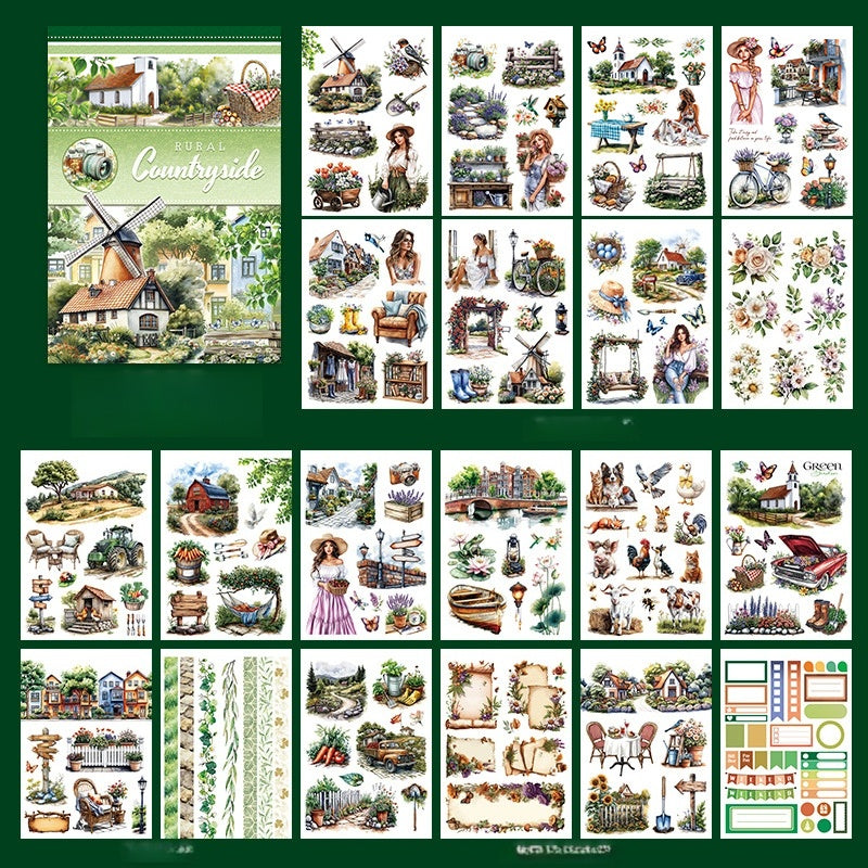 Vintage Countryside Sticker Book