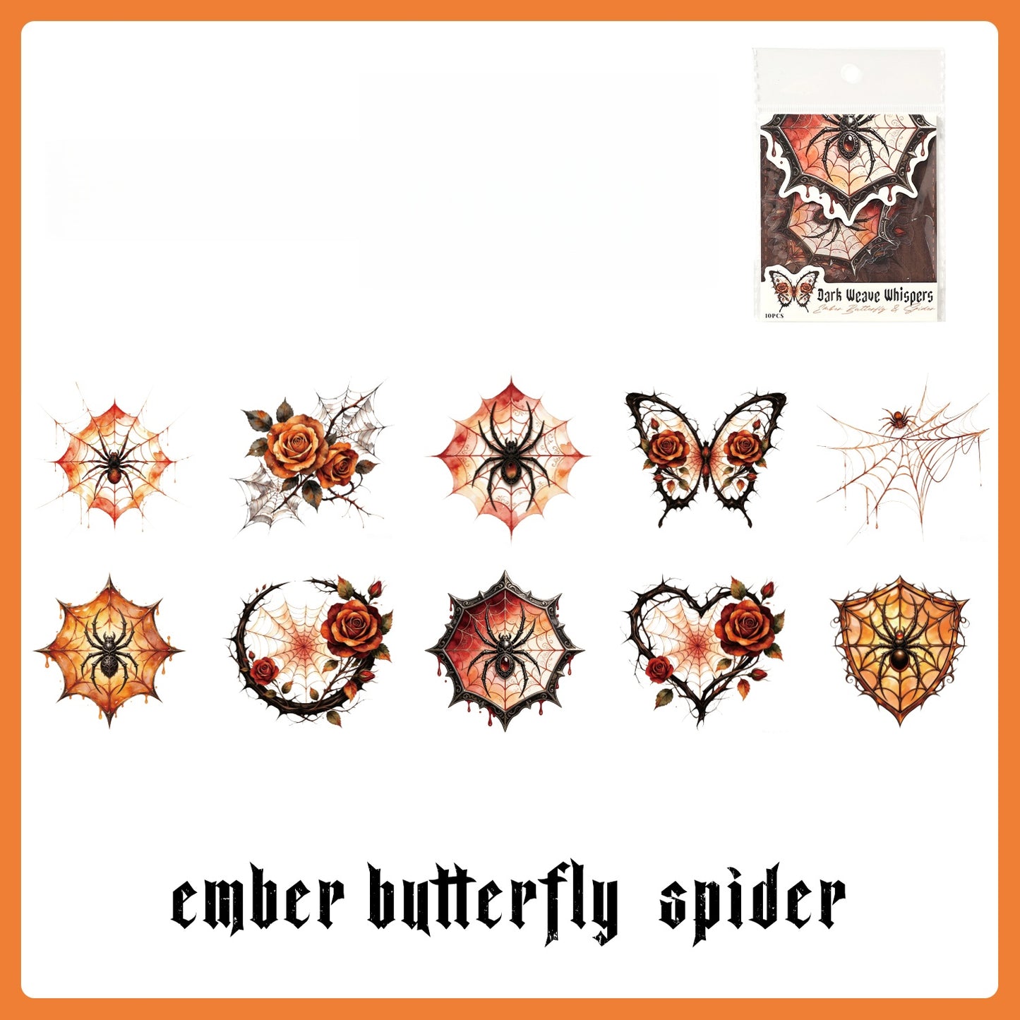 Vintage Spider Web Stickers