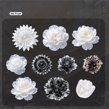 Glassy Flower Letters Stickers