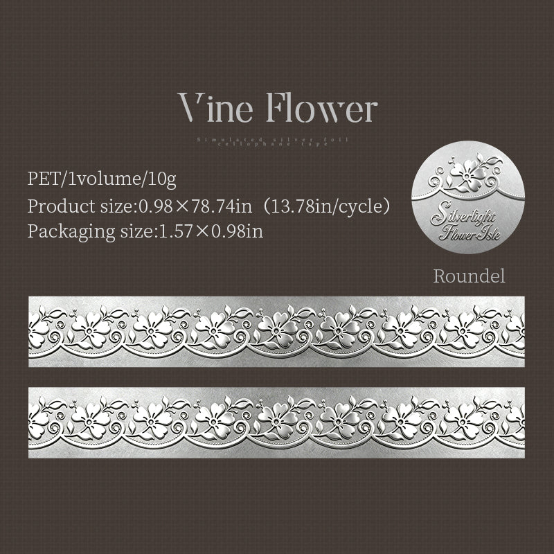 Silver Bloom Isle Washi Tape