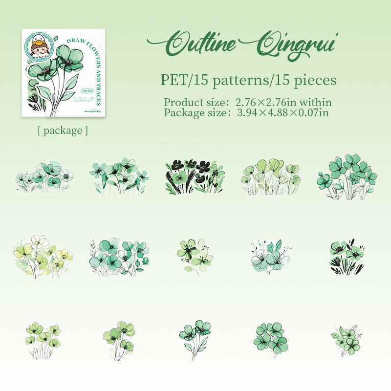 Draw Flowers and Traces Stickers