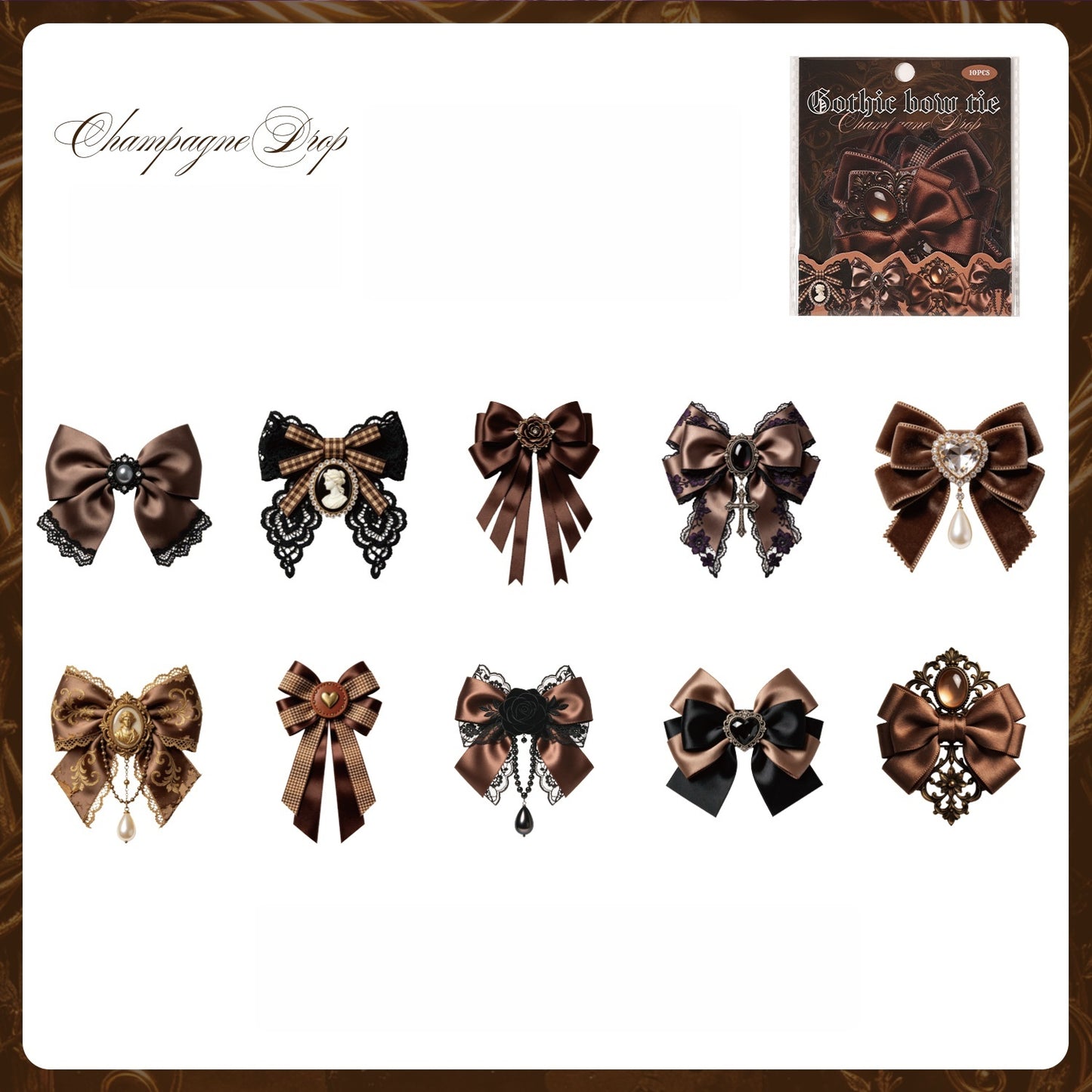 Gothic Bow Tie Stickers