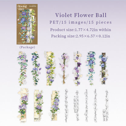 Floral Vine Stripe Stickers