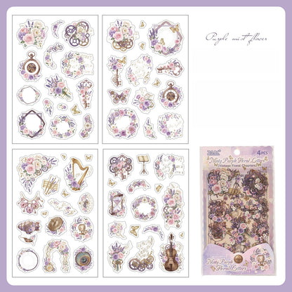 Flowers and Old Pages Stickers