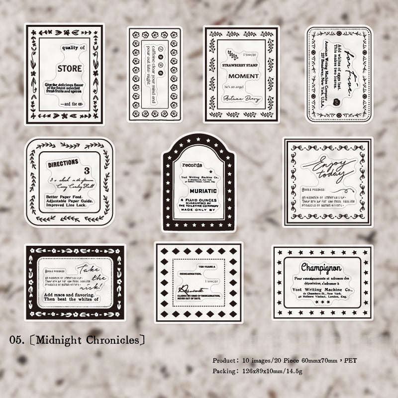 Vintage Typography Frame Stickers