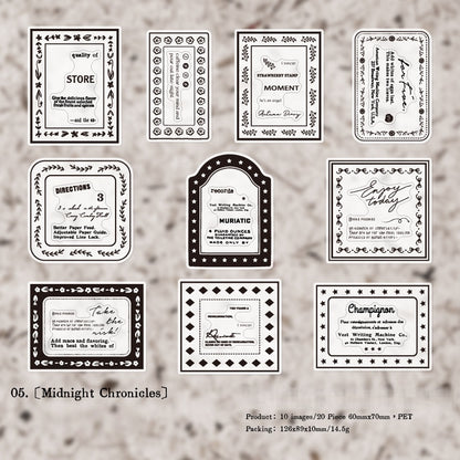 Vintage Typography Frame Stickers