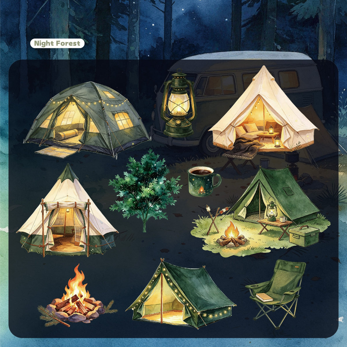 Camping Adventure Stickers