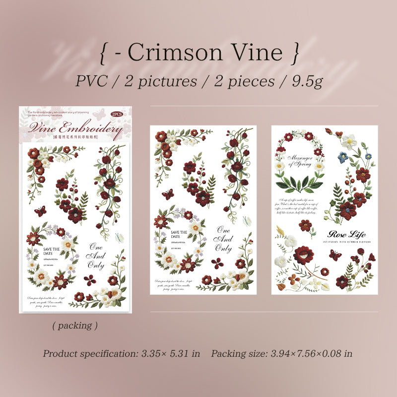 Vine Embroidery Rub-on Stickers