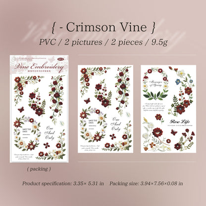 Vine Embroidery Rub-on Stickers
