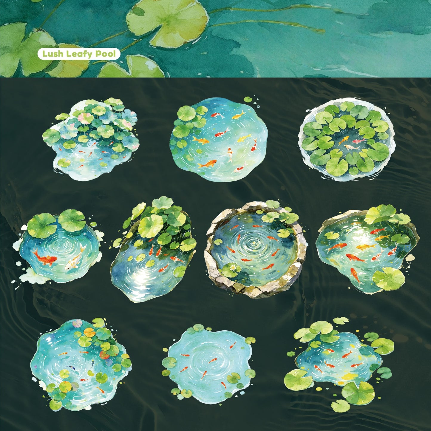Clear Pond Koi Stickers