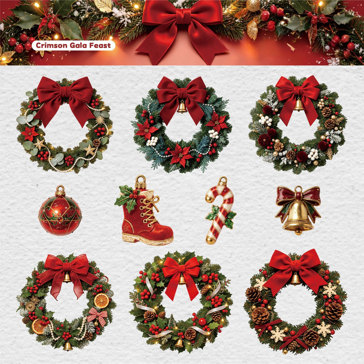 Christmas Wreath Stickers