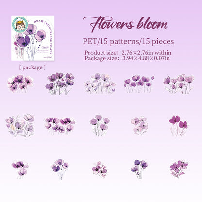 Draw Flowers and Traces Stickers