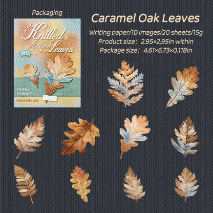 Knitted Autumn Leaves Stickers