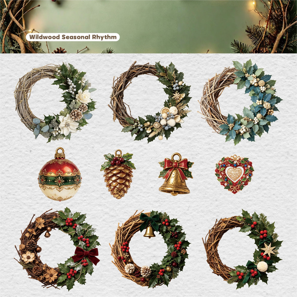 Christmas Wreath Stickers