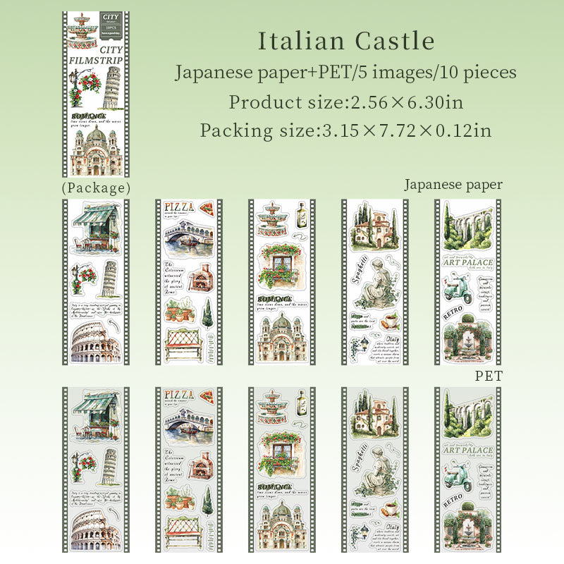 City Filmstrip Sticker Book