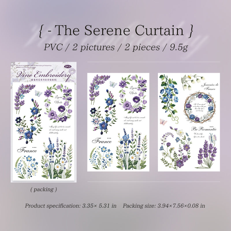 Vine Embroidery Rub-on Stickers