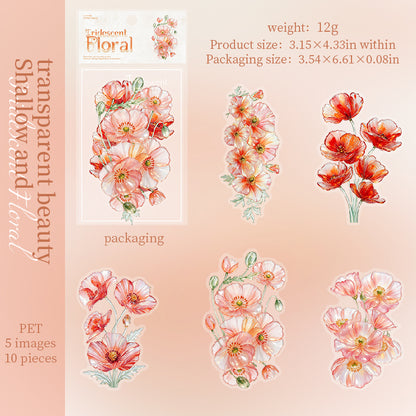 Iridescent Floral Stickers