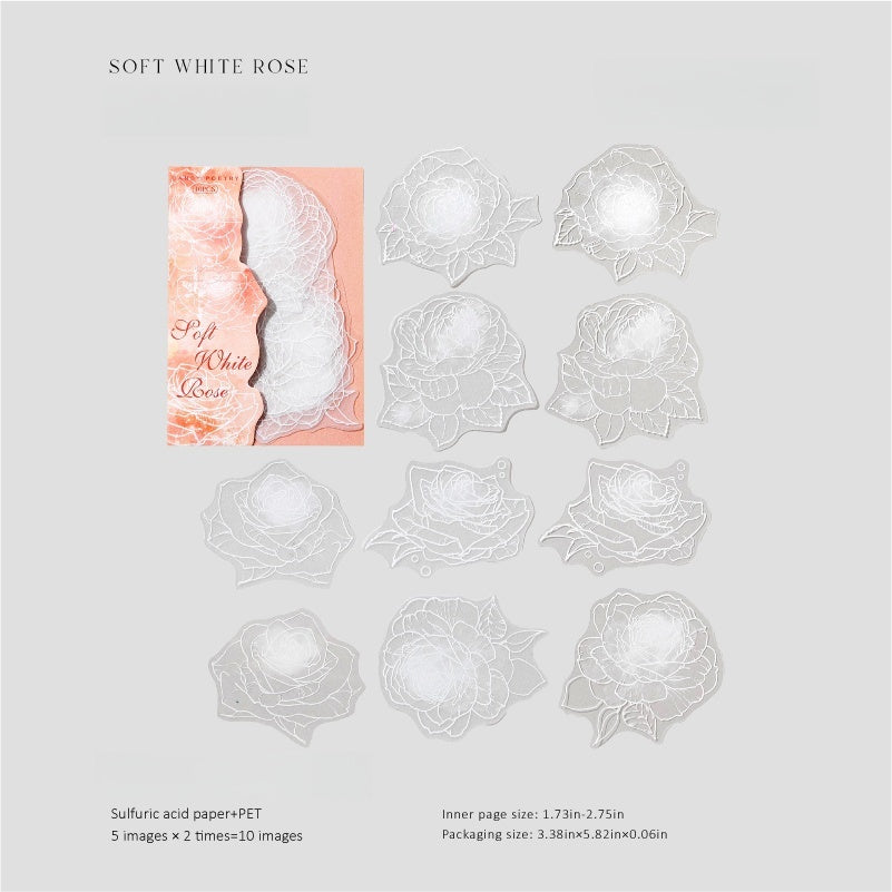 Moonlit Floral Shadows Stickers