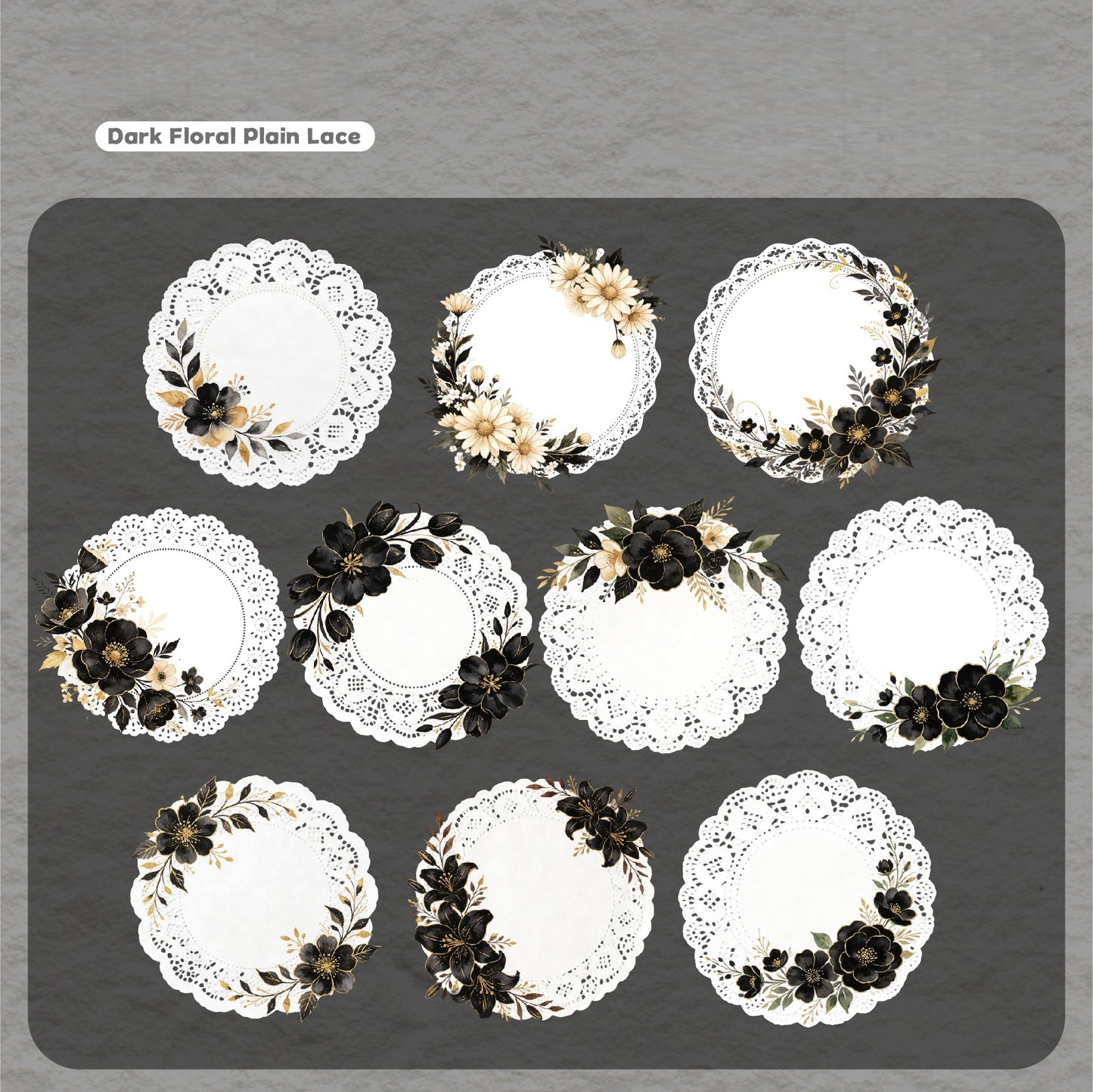 Lace Floral Stickers